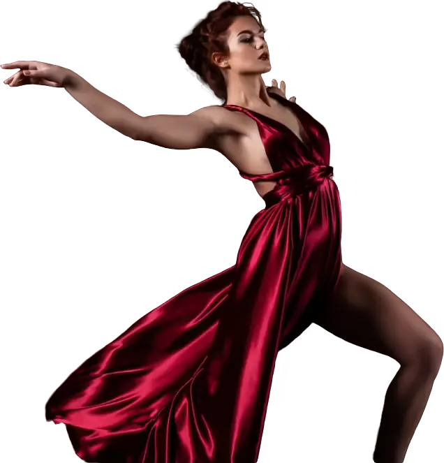 girl in red dress
